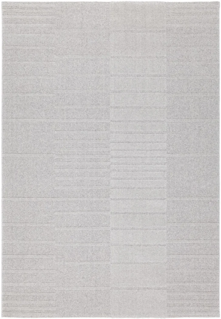 Rug Frosted Silica, grey with raised vertical woven stripes