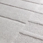 Rug Frosted Silica, grey with raised vertical woven stripes