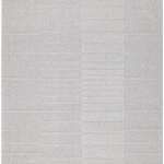Rug Frosted Silica, grey with raised vertical woven stripes