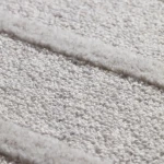 Rug Frosted Silica, grey with raised vertical woven stripes