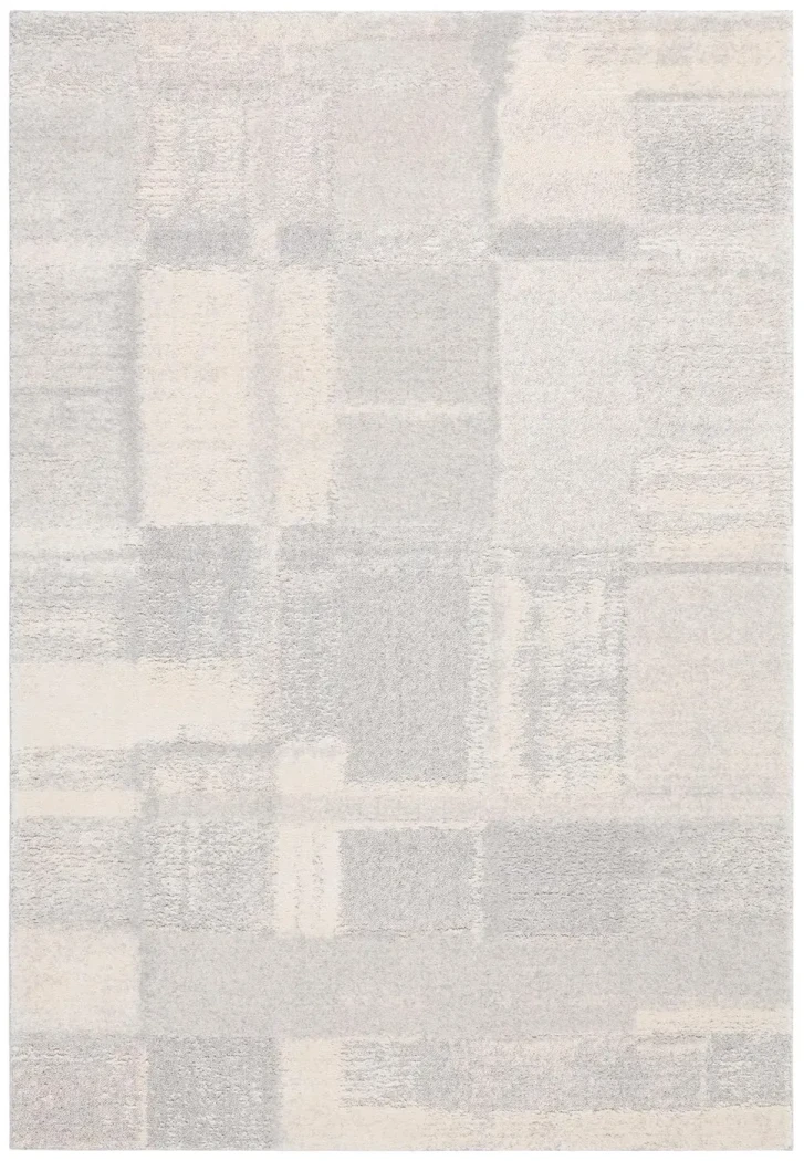 Rug Pale Shadow with grey and ecru patchwork blocks