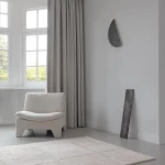 Rug Pale Shadow with grey and ecru patchwork blocks
