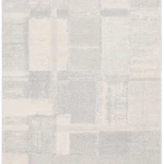 Rug Pale Shadow with grey and ecru patchwork blocks