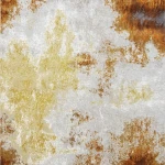 Rug Tan, ochre and rust brown abstract wash on light ground