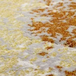 Rug Tan, ochre and rust brown abstract wash on light ground