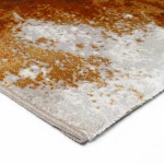Rug Tan, ochre and rust brown abstract wash on light ground