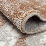 Rug Red Clay, terracotta, brown and beige horizontal bands