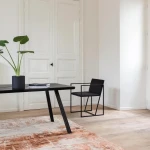 Rug Red Clay, terracotta, brown and beige horizontal bands