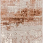 Rug Red Clay, terracotta, brown and beige horizontal bands