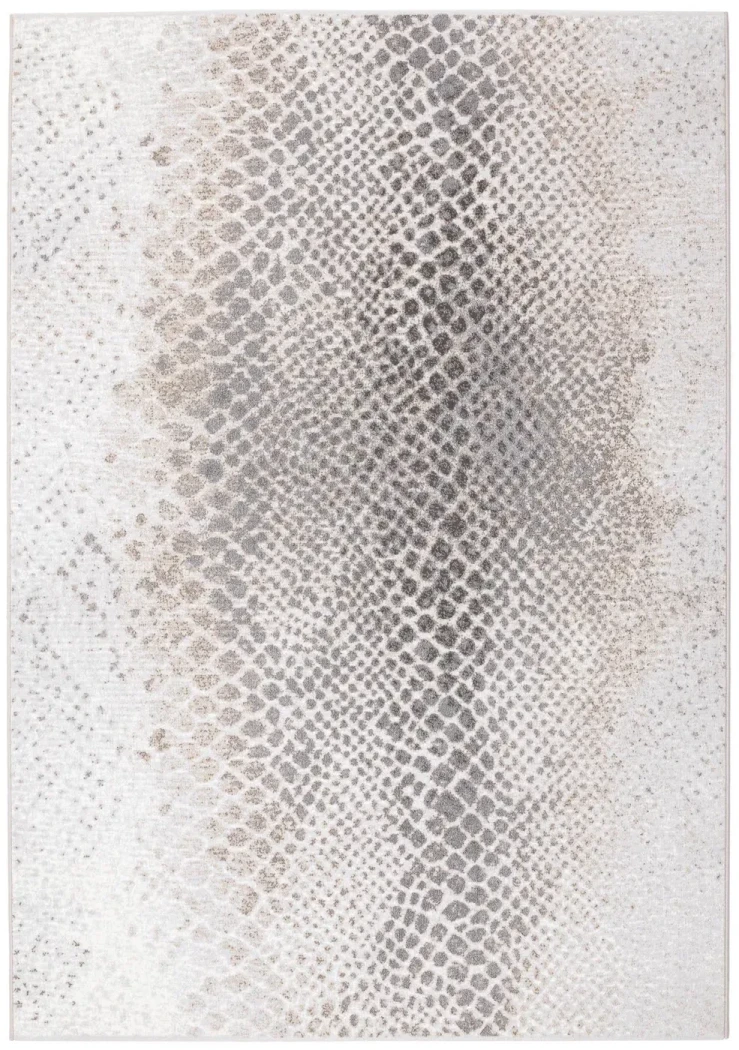 Rug Veiled Dawn with fine grey and beige stripes
