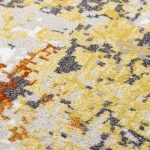 Rug Soft Bark with mustard, blue and terracotta abstract shapes