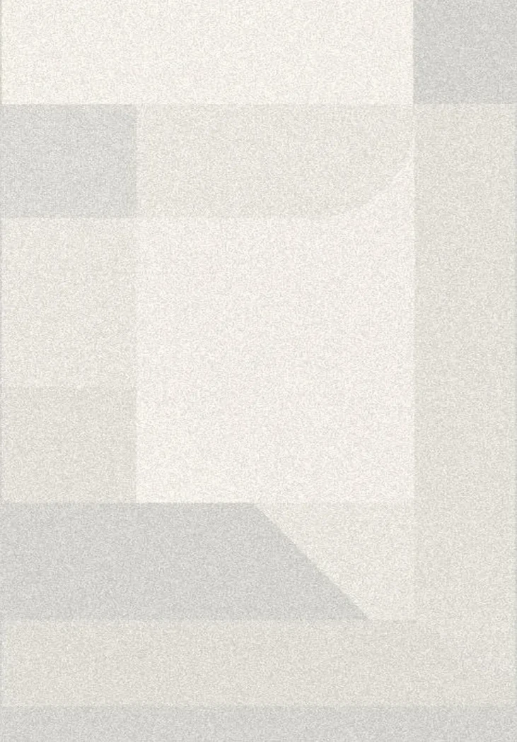 Rug Snow, off-white abstract with soft pale grey blocks