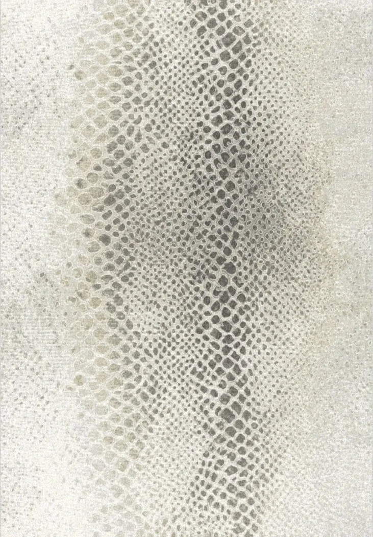 Rug Light Mercury, grey stylised animal-hide pattern