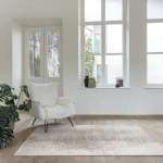 Rug Light Mercury, grey stylised animal-hide pattern
