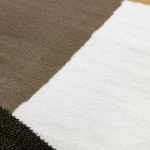 Rug Pale Bark, black, brown and camel shapes on white