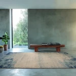 Rug Soft Grisaille, sand to midnight blue abstract gradient