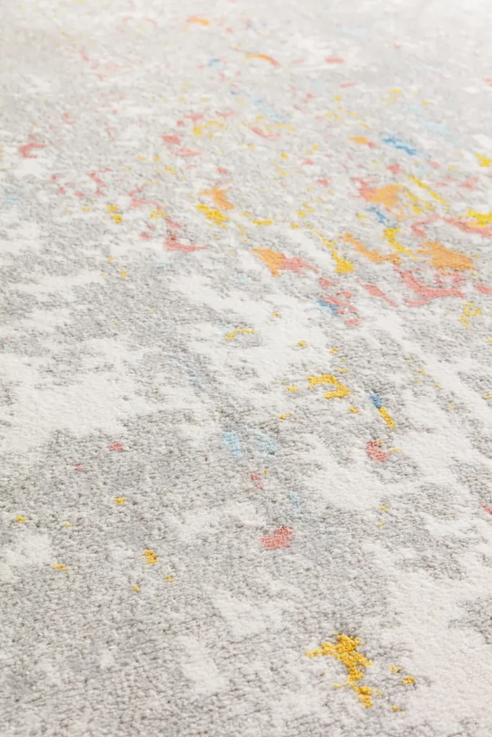 Rug Frosted Chrome close-up, grey pile with coloured flecks