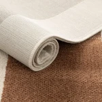 Rug Frosted Ash, geometric blocks in cream, terracotta and blue-grey