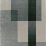 Rug Cashew in sage, grey and sand geometric blocks