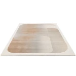 Rug Cinnamon, terracotta and taupe abstract blocks, ivory border