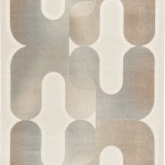 Rug Soft Jute with abstract beige and grey curves