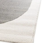 Rug Soft Jute with abstract beige and grey curves