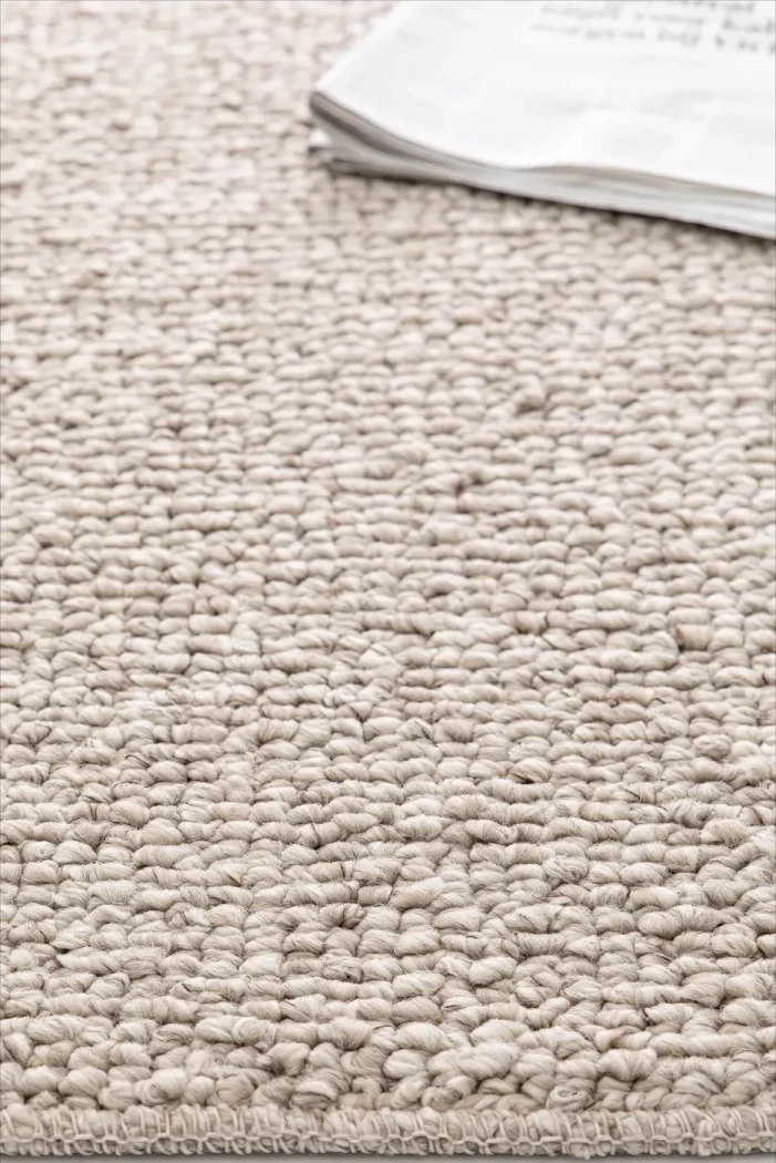 Rug Soft Cord, thick sand-coloured bouclé texture