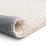 Rug Almond, chunky looped weave in warm cream
