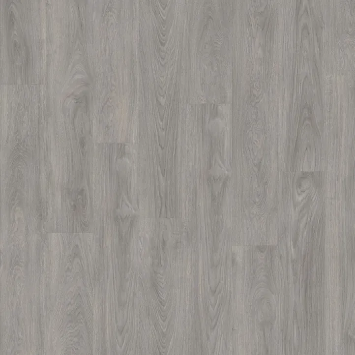 Vinyl flooring Basalt, grey oak-effect planks with staggered joints