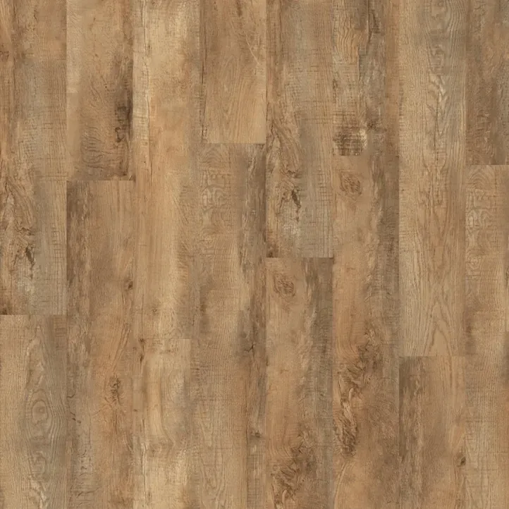 Vinyl flooring Havana, aged ochre wood planks with visible knots