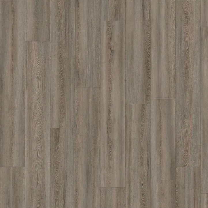 Vinyl flooring Toast, matt grey-brown wood planks with even grain