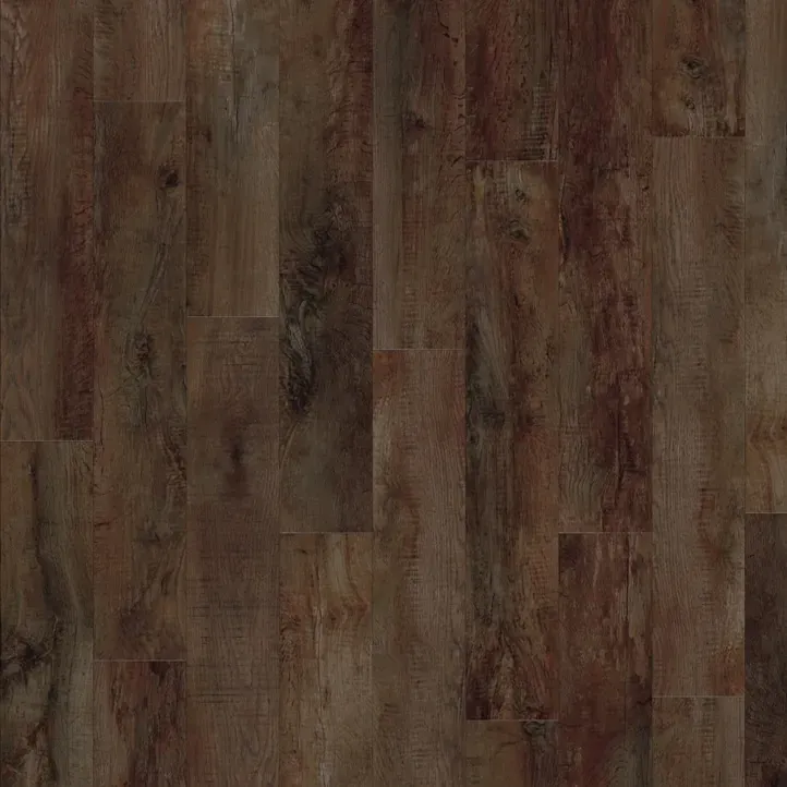 Vinyl flooring Clay Jar, aged red-brown wood planks