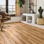 Vinyl flooring Bistre, honey oak-effect planks with brown knots