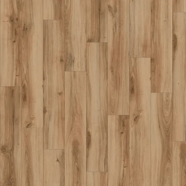 Vinyl flooring Rattan, honey oak-effect planks with light knots