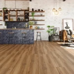 Vinyl flooring Rattan, honey oak-effect planks with light knots