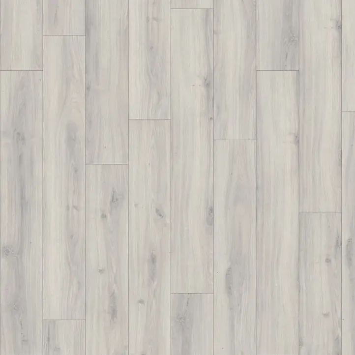 Vinyl flooring Schist, pale grey oak planks with soft grain