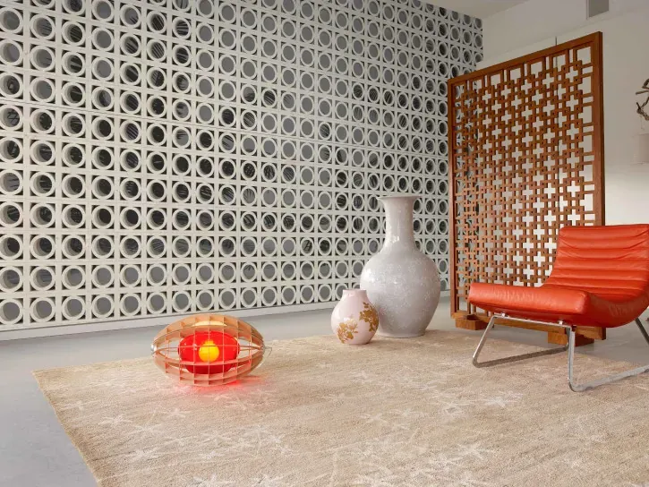 Wall mural Sandstone, pale circles and rings like concrete screen