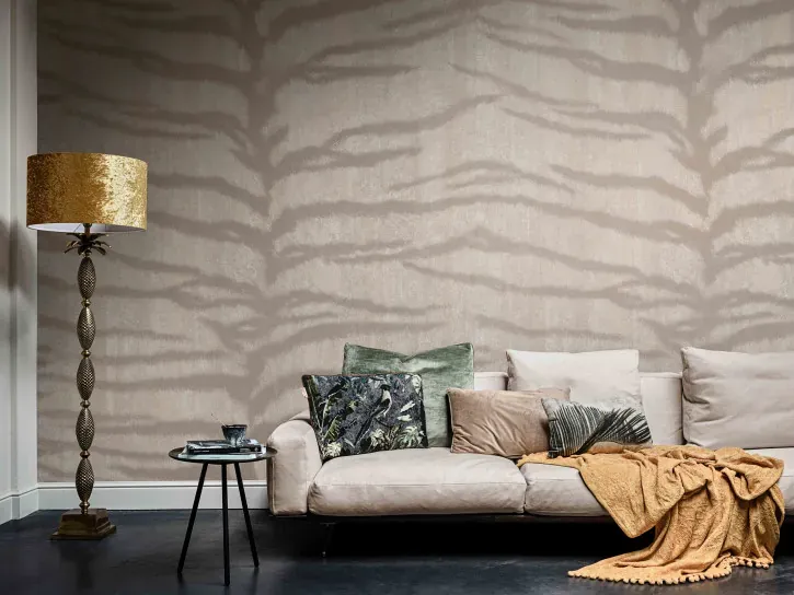 Wall mural Dune, soft beige and taupe tiger stripes