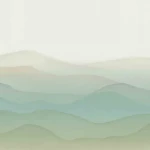 Wall mural Snow, off-white and pale green layered hills