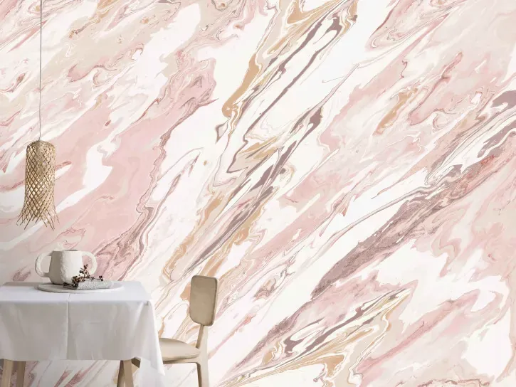 Wall mural Rust, pink and terracotta marble with gold veins