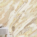 Wall mural Reed, beige marble with gold and grey veins