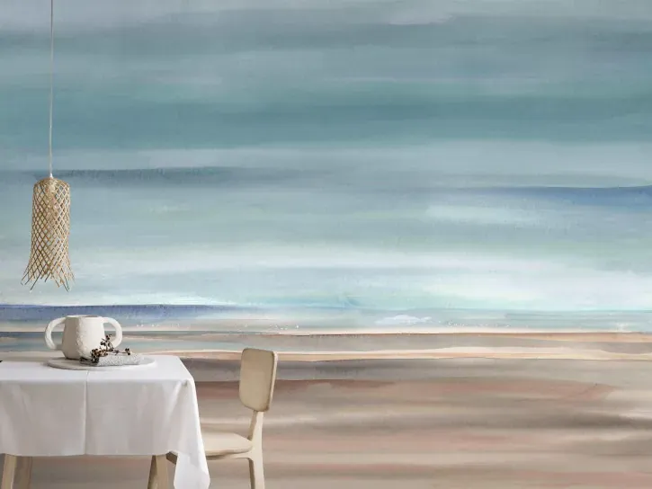 Wall mural Blue Slate with misty blue horizon bands