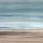Wall mural Blue Slate with misty blue horizon bands