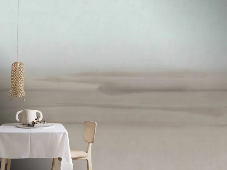 Wall mural Heather, misty beige and taupe horizontal bands