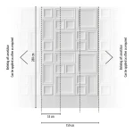 Wall mural Anthracite, white and grey square moulding effect