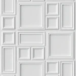 Wall mural Anthracite, white and grey square moulding effect