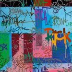 Wall mural Periwinkle, blue graffiti lettering on an accent wall