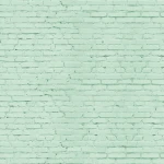 Wall mural Moss, almond-green painted brick wall