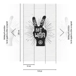 Wall mural Bark, black peace-sign hand on pale brick