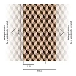 Wall mural Black Ash, beige and brown 3D cubes